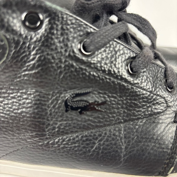 LACOSTE, Men's Size 13 US Shoes Black Leather - Picture 2 of 9